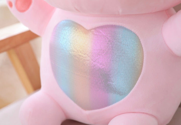 Rainbow tummy cat plushie