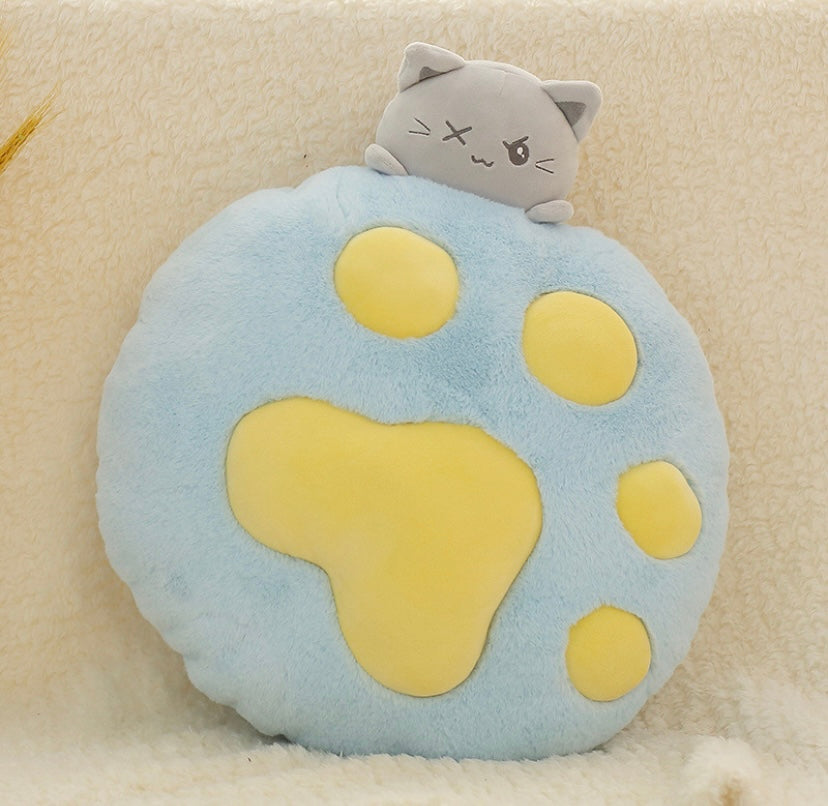 Cat paw & kitten pillow