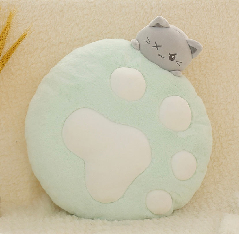 Cat paw & kitten pillow
