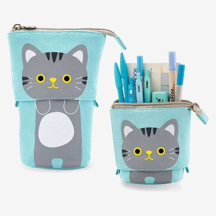 Cute cat flexible pencil case