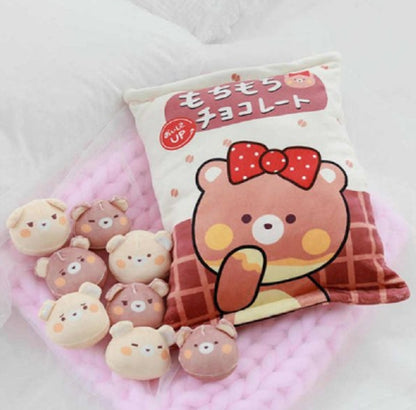 Stress-relief toy with 8 baby bears inside to squeeze