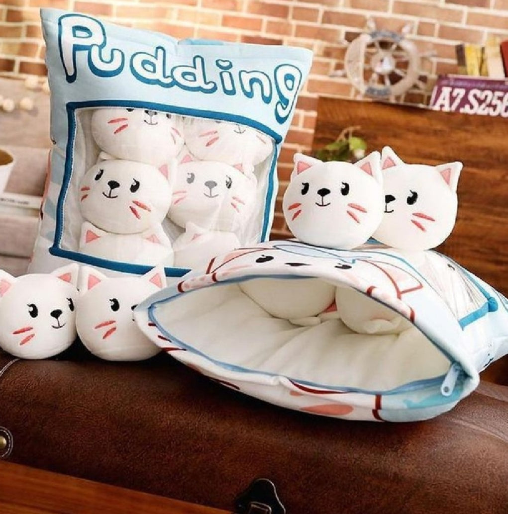 White Cute Kitties Pillow